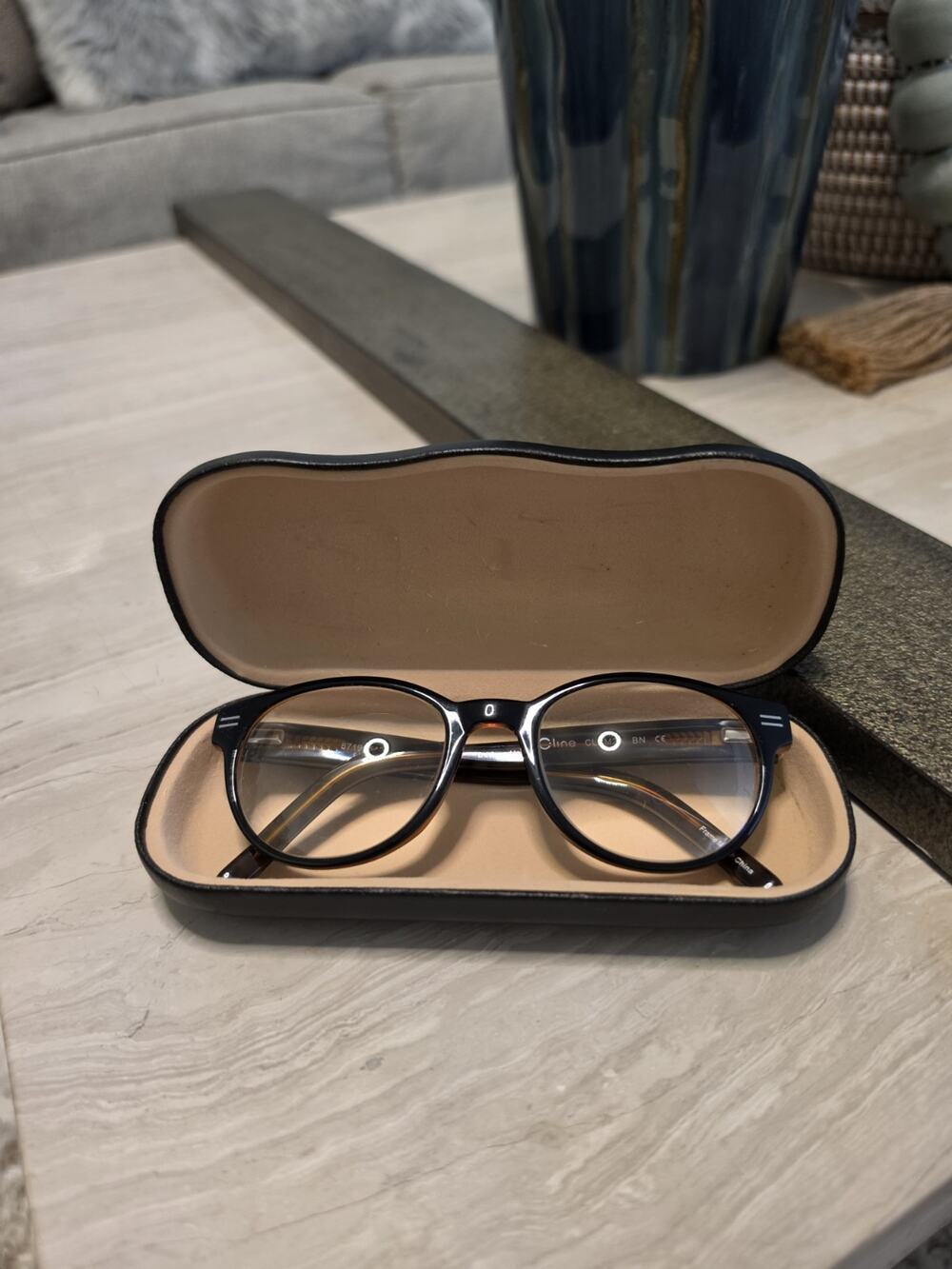 Celine CLCM20 Round Black Tortoise Eyeglasses Frames 50-20-140 Designer Italy